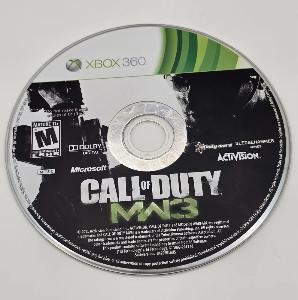 Xbox 360 Call Of Duty Modern Warfare 3 Video Game With Manual and Case